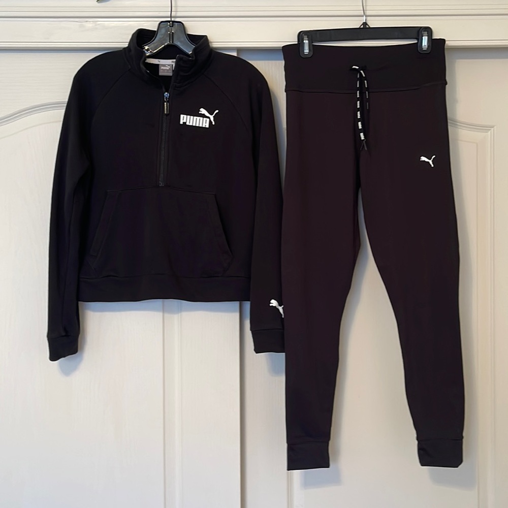 Puma athletic set - black. S pullover and M pants